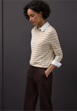 Load image into Gallery viewer, Street One Beige Striped Sweater 303567
