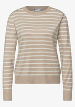 Load image into Gallery viewer, Street One Beige Striped Sweater 303567
