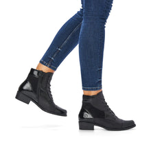 Load image into Gallery viewer, Remonte Black Patent Ankle Boot D6882-01
