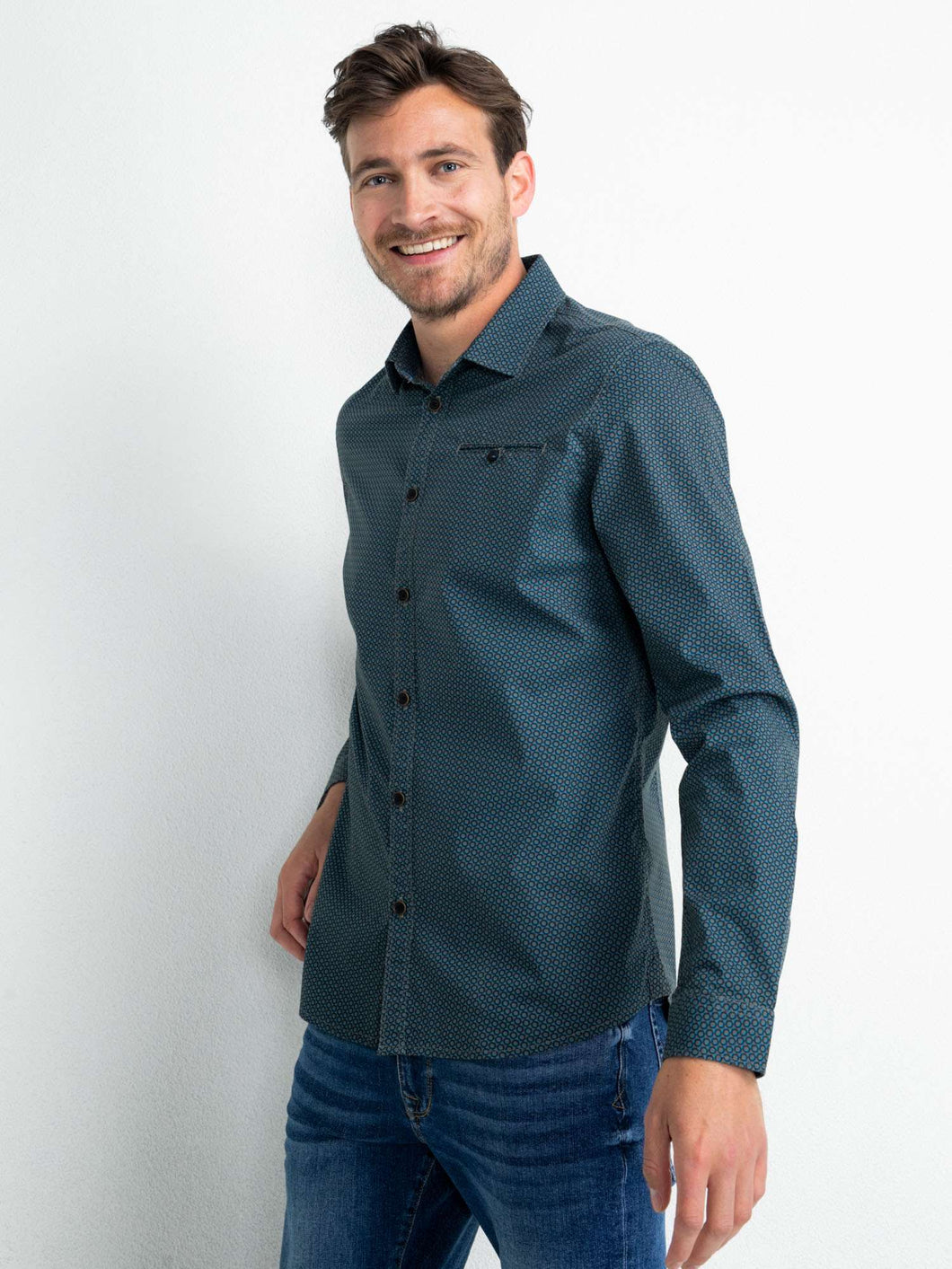 Petrol Men's Shirt with mini print