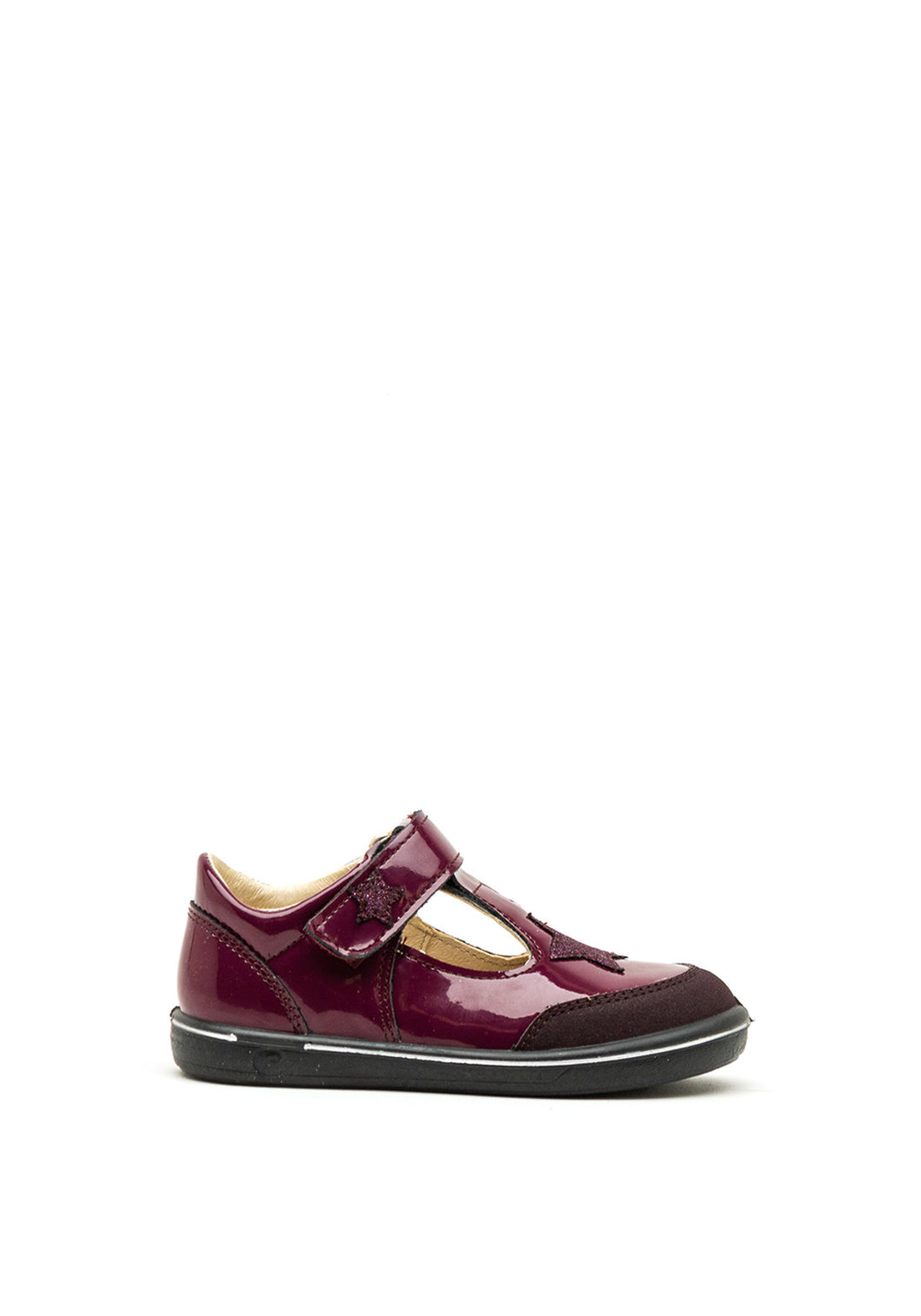 Ricosta Mandy Star Patent Velcro Strap Shoes -Berry 502603702/383